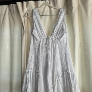 Commense White V-Neck Mini Dress